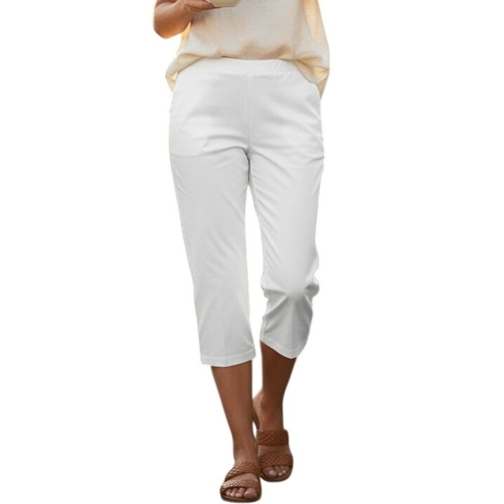 Alfred‎ Dunner Classic Fit Pants Women 18 White New Proportioned Short Elastic